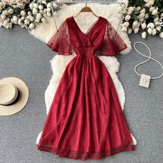 Shipping: Worldwide Express Shipping AvailableDelivery time: 7-15Days Fast ShippingReturns: Fast refund, 100% Money Back Guarantee.Brand Name: abebeySleeve Style: Flare SleevePattern Type: SolidSilhouette: A-LINENeckline: V-NeckDecoration: LaceStyle: vintageDresses Length: Mid-CalfMaterial: PolyesterMaterial: AcrylicOrigin: Mainland ChinaCN: GuangdongClosure Type: PulloverType: RegularWaistline: empireSleeve Length(cm): ShortSeason: SummerRelease Date: Summer 2022Profile Type: AGender: WOMEN Dresses 2022 Summer, French Lace Dress, Lace Dress Short, Elegant Streetwear, Short Sleeve Lace Dress, Trumpet Sleeves, Formal Dresses With Sleeves, Women Lace Dress, Graduation Outfits