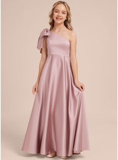 JJ's House Bow Satin One Shoulder Sweet 16 Junior Bridesmaid Dresses Fall Spring Summer Winter A-line Back Zip Dusty Rose Floor-Length Pink Sleeveless Junior Bridesmaid Dress. #JJ's House #Bow #Satin #OneShoulder #Sweet16 #JuniorBridesmaidDresses #Fall #Spring #Summer #Winter #Aline #BackZip #DustyRose #FloorLength #Pink #Sleeveless #JuniorBridesmaidDress Jr Bridesmaid Dresses, Bridesmaid Dresses Fall, Off Shoulder Bridesmaid, Fall Bridesmaid Dresses, Dresses Fall, Junior Bridesmaid Dress, Dream Wedding Ideas Dresses, Satin Bridesmaid Dresses, Junior Bridesmaid Dresses