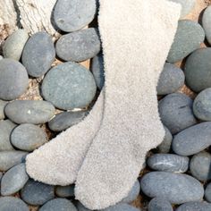 The Barefoot Dreams Cozychic Women's Heathered Socks are the ultimate in comfort. Slip on these lush, heathered socks and go off to dreamland, or simply wear them around the house for a cozy feel. Super soft Heathered 97% Polyester/3% Spandex Various colors Size: One SizeCare: Machine wash cold. Gentle cycle. Do not bleach. Tumble dry low. WE DO NOT RECOMMEND THE USE OF FABRIC SOFTENERS. THEY CAN ALTER THE LOOK AND FEEL OF OUR FABRIC. One Size Cozy Soft Knit Socks, Comfortable One Size Knee-high Socks, Comfortable Knee-high Socks One Size, Comfortable Warm Knee-high Socks, Cozy Soft Beige Socks, Cozy Soft Knee-high Socks, Cozy Soft Socks One Size, Cozy Mid-calf Socks For Stocking Stuffers, Cozy Soft One-size Socks