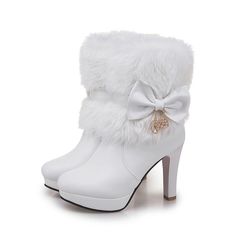 Olivia Mark - Elegant Princess High Heel Ankle Boots with Chunky Heel and Short Shaft Knee High Boots Winter, Short Winter Boots, High Heel Stiefel, Rider Boots, Winter Shorts, Elegant Heels, Super High Heels, Thick Heel, High Heel Boots Ankle