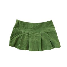 "Y2K Cord Pleated Mini Skirt. The cutest mossy green corduroy pleat mini straight from the 00s - this is deadstock with tags from the 2000s Australian brand \"Fashion Fair\"  Has a wide stretchy wasitband that closes at the back with a zip. Low rise that sits at the hips. Size Aus 8 10 12 & 14 available, runs large please double check the measurements to ensure fit  AUS size 8 = US 4 / S AUS size 10 = US 6 / M AUS size 12 = US 8 / L AUS size 14 = US 10 / XL Flat Lay Measurements (cm) SIZE 8/10/1 Skirt Png, Y2k Skirt, Green Mini Skirt, Mossy Green, Waist Stretches, White Mini Skirt, Skirt Y2k, Green Corduroy, The 2000s