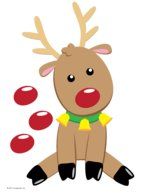 a drawing of a reindeer sitting on the ground with bubbles around it's neck