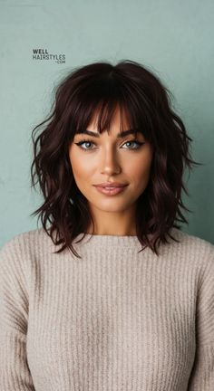 4. Long Wolf Cut with Curtain Bangs | Most Beautiful Wolf Cut Hairstyles For This Winter#wolfcut #winter #winterhair #winterhairstyles #layeredhair #layeredhairstyles #shaggyhair The wolf cut hairstyle has taken the fashion world by storm, becoming a favorite among trendsetters and hairstylists alike. Combining the edgy layers of a shag with the volume of a mullet, the wolf cut is.. Wolf Cut Medium Length Hair, Korean Wolf Cut Hair Medium, Wolfie Haircut, Wolfcut With Glasses, Shoulder Wolf Cut, Wolfcut Bob, Wolf Haircut Woman, Wolf Cut Bob, Shag Mullet Haircut