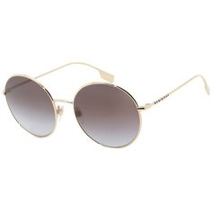 Sale! Burberry Women's Gold Round Sunglasses -Band New With Tags! - Limited Quanity -100% Authentic - Full Retail Package With All Accesories "Let Your Wardrobe Reflect Your Happiness!" :) - M About The Sunglasses: Frame Color: Light Gold Lens Color: Gradient Grey Gradient Plastic Lenses With 100% Uv Protection Lens: 58mm Wide Bridge: 19mm Wide Arms: 140mm Long Gold Aviator Sunglasses, Burberry Glasses, Burberry Sunglasses, Tortoise Shell Sunglasses, Sunglasses Frame, Glasses Women, Burberry Accessories, Brown Sunglasses, Grey Gradient