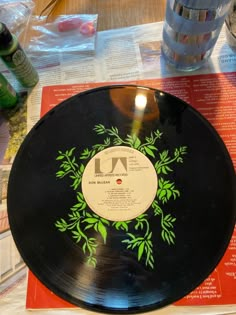 a record sitting on top of a table