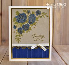 a close up of a card with flowers on it