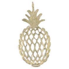 a gold pineapple shaped object on a white background