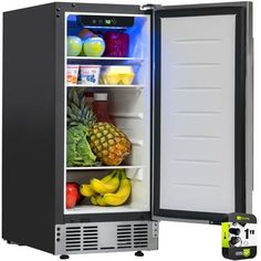 an open refrigerator filled with lots of fresh fruits and vegetables