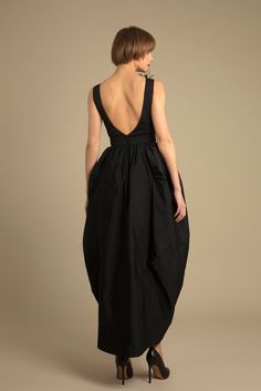 Description Black High-low, Long dress Closed neckline Taffeta, Beading Dry Clean Evening Dress Made in Lebanon LPW23 6768MD Balloon Dress, Jewel Neckline, Black Midi, Midi Dresses, Lebanon, Evening Dress, High Low Dress, High Low, Dress Length