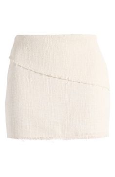 Move stylishly from desk to dinner in this tactile tweed miniskirt crafted with feathery frayed trim. Lined 63% cotton, 37% polyester Dry clean Imported Fabric Gift Bags, Nordstrom Store, Free Fabric, Anniversary Sale, Fabric Gifts, Print Gifts, Mini Skirts, Nordstrom, Perfect Gift