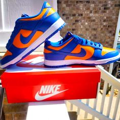 Send Offers. I May Accept. Brand New Never Worn Or Tried On 100% Authentic Straight From Nike Sold Out Everywhere Same Day Shipping Blue And Orange Nike Shoes, Blue And Orange Shoes, Orange Low-top Sneakers With Gum Sole, Orange Custom Sneakers With Gum Sole, Orange Custom Sneakers With Gum Sole For Sports, Orange Sneakers With Rubber Waffle Outsoles, Custom Orange Sneakers With Gum Sole For Sports, Casual Orange Slip-on Custom Sneakers, Nike Sporty Custom Orange Sneakers