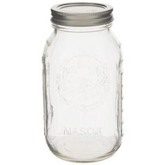 mason glass jar with metal lid and screw cap, 16oz / 1 5l