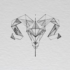 a drawing of an animal's head made out of geometric shapes