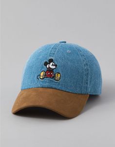 AE Mickey Mouse Denim Suede Baseball Hat Mickey Mouse Outfits For Women, Cute Baseball Hats, Disney Hat, Disney Hats, Disneyland Outfits, Sox Hat, Outfit Planning, Outfit Plan, Baseball Trucker Hat