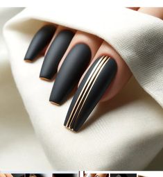 Black Nails Goth, Nails Goth, Soft White Background, Unique Nail Designs, Types Of Manicures, Long Nail Art, Black Coffin Nails, Nails Dark, Matte Black Nails