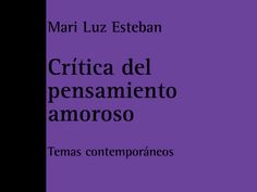 a purple book cover with the words crtica del pensamiento amoroso