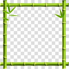 an empty bamboo frame on a transparent background