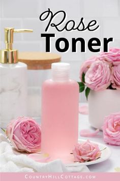 See how to make a simple soothing DIY rose water toner and learn the benefits for skin of rose toner. The easy homemade facial toner is made with natural ingredients, without witch hazel, apple cider vinegar (acv) or essential oils. The best fresh face toner is a great for natural skin care. The DIY face tonic is astringent and provides deep hydration. The toner is good for sensitive, dry, oily, combination, mature and normal skin. Inc tips for how to use and packaging. | CountryHillCottage.com Facial Toner Recipe, Salicylic Acid Benefits, Homemade Eye Makeup Remover, Helen Johnson, Diy Natural Beauty Recipes