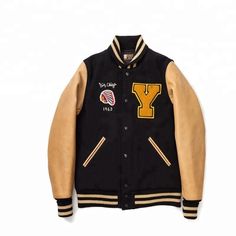 A premium quality varsity bomber jacket with any kind of customization such as your own design, custom size, color, Chenille patches, direct embroidered logos and patches, Sublimation patches, Distressed embroidered patches etc.. Outer Shell Made with high quality Wool  With Original Cowhide Leather Sleeve Inside 100 Percent Polyester Quilted lining 7 Twitch buttons on front Two side Leather Bone Pockets Knitted Ribb on neck, cuffs and waist belt Baseball Jacket Outfit, College Jacke, Varsity Jacket Outfit, Chenille Embroidery, Vintage Varsity Jacket, College Jacket, Custom Patch, College Jackets, Letterman Jackets