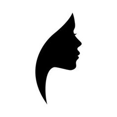 the silhouette of a woman's head with long hair