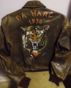 Team Jackets, Woman Movie, Needful Things, Team Wear, Flight Jacket, Brown Leather Jacket, Custom Painted