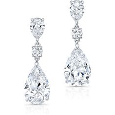 Ninacci 18K White Gold Dangling Earrings with GIA Certified H/SI1-SI2 Pear Shaped Diamonds - 14.85 Carat Total Diamond Weight Luxury Statement Single Diamond Earring, Pretty Diamond Earrings, Luxury Diamond White Earrings With Gemstones, Exquisite Pear-shaped Luxury Jewelry, Most Expensive Earrings, Luxury Dazzling Diamond Earrings With Pave Setting, Luxury Diamond White Dangle Hoop Earrings, Luxury Filigree Diamond Earrings, Luxury Fine Jewelry Earrings With Accent Stones