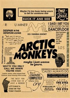 an advertisement for arctic monkeys, which is featured in the magazine's first issue