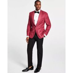 Make A Lasting Impression At Your Next Sophisticated Soiree With The Tonal Floral Medallions And Striking White Hue Of This Slim-Fit Suit Jacket From Alfani. Tailored Burgundy Outerwear For Formal Occasions, Burgundy Fitted Outerwear For Semi-formal Occasions, Elegant Burgundy Semi-formal Outerwear, Red Outerwear With Suit Collar For Party, Elegant Red Spring Suit, Formal Burgundy Outerwear With Lapel Collar, Red Fitted Outerwear For Wedding, Formal Burgundy Single-breasted Outerwear, Elegant Red Outerwear For Wedding