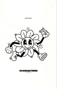 an image of a cartoon character with flowers on it's head and arms in the air