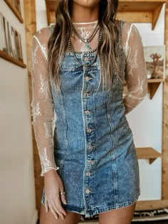 Denim Western Dress, Lace Shirt Outfit, Gno Outfit, Country Concert Outfits, Western Fits, Cute Country Outfits, Western Apparel, Nashville Outfits, Stylish Maternity Outfits