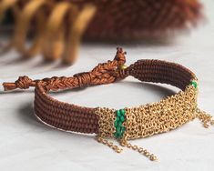 This chestnut brown boho and hippie style bracelet is comfortable to wear and lightweight around the wrist with adjustable sliding knot closure so fits most sizes both women, men and children. It harmonizes with every outfit, every occasion, also perfect as a gift. Lac plated stainless steel chain added for modern design. Woven length 14cm, extension braided length 9cm, width 1.2cm Designed and made in a smoke free - pet free environment.  All our products are nickel free and kind to the skin. Handwoven Tapestry, Boho Hippie Style, Art Bracelet, Silk Bracelet, Loom Bracelet, Brown Bracelet, Hippie Bracelets, Fiber Jewelry, Festival Accessories