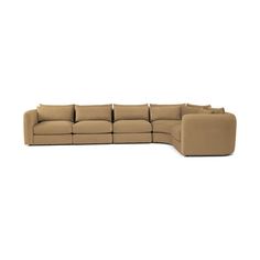 Add some length to your lounging with this elongated L-shaped sectional that lets you and your guests get cozy in modern, low slung style. Beige/White Sebastian Mid Century Modern Modular Grand Wedge L-Sectional Sofa - Bubbly Cream Soda Cream Soda, Getting Cozy, L Shape, Sectional Sofa, Sectional, Mid-century Modern, Wedges, Bubbles, Mid Century