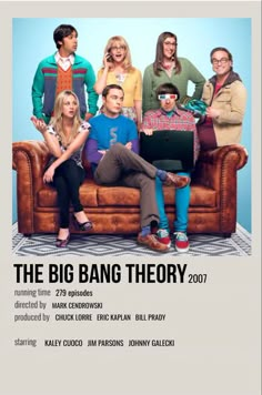 the big bang theory movie poster with people sitting on a couch and looking at something