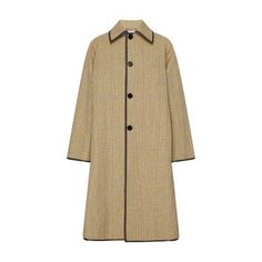 Long Coat With Covered Buttons For Work, Long Coat Outerwear With Covered Buttons For Work, Designer Structured Workwear Outerwear, Wool Outerwear With Covered Buttons For Work, Designer Outerwear With Concealed Placket For Work, Designer Tailored Outerwear With Covered Buttons, Brown Outerwear With Covered Buttons For Work, Fitted Coat, Leather Lingerie