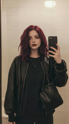 Burgundy hair inspo Makeup Dark Red Hair, Dark Velvet Hair, Cherry Maroon Hair, Luanna Perez Hair, Darkest Red Hair Color, Mid Length Dark Red Hair, Gothic Haircut Long, Dark Red Hair With Brown Roots, Fall Hair Colors For Dark Hair