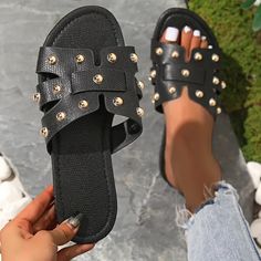 Casual Summer Flats, Leopard Print Sandals, Slides For Women, Summer Flats, Comfortable Sandals, Beach Shoes, Shoes Fashion, Summer Shoes