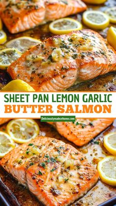 Dive into this delicious Baked Salmon with Lemon Butter Cream Sauce! This recipe delivers tender, flaky salmon topped with a rich, creamy lemon butter sauce that enhances the flavors without overpowering them. Perfect for a healthy dinner or special occasion, it's quick to make and packed with omega-3 fatty acids. Ready to impress your family or guests? Save this pin and try it tonight! Lemon Garlic Herb Salmon, Salmon Recipes Half Baked Harvest, Easy Good Salmon Recipes, Best Easy Salmon Recipe, Non Fishy Salmon Recipes, Salmon Dinner Recipes Healthy, Salmon Recipe Easy, Salmon Seasoning Recipe Baked, Health Salmon Recipes