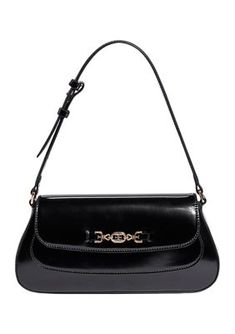 Accented with gold hardware and featured in a sleek silhouette, this chic leather bag from Sam Edelman is a fabulous addition to your formal styles. | Sam Edelman Loraine Small Shoulder Bag, Black Sleek Shoulder Bag With Branded Hardware, Sleek Office Bags With Metal Hardware, Sleek Evening Bags With Metal Hardware, Sleek Formal Shoulder Bag With Metal Hardware, Elegant Shoulder Bag With Branded Hardware, Sleek Formal Shoulder Bag With Branded Hardware, Chic Business Evening Bag With Gold-tone Hardware, Sleek Shoulder Bag With Metal Hardware For Evening, Elegant Shoulder Bag With Brass Hardware