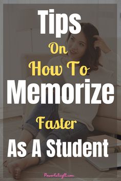 a woman sitting on the floor with her laptop and text overlay reads tips on how to memoize faster as a student