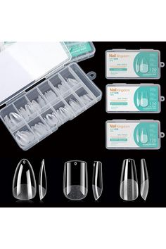 Soft Gel X False Nail Tips 3 Styles Kit - Medium Almond, Square and Short Ballerina, 360PCS Pre-shaped Half Matte Full Cover Acrylic Nail Tips, Nail Extension DIY Manicure Salon Home, 12 Sizes,BlueZOO Diy Nail Art Tools, Womens Nails, False Nail, Nail Extensions, Diy Manicure, Nail Art Tools, Nail Art Diy, Nail Wraps, Nail Stickers