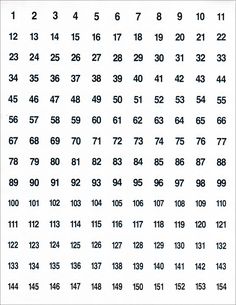 the numbers are arranged in rows to be written on paper with white writing and black numbers