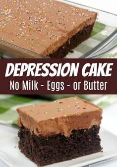 Cake No Eggs No Milk, No Milk No Egg Recipes, No Milk Baking Recipes, Wacky Chocolate Cake, Flour Sugar Eggs Recipes Baking, Easy Scratch Cake Recipes, Birthday Deserts Not Cake, Vegan Recipes Cake, No Butter Cake Recipe