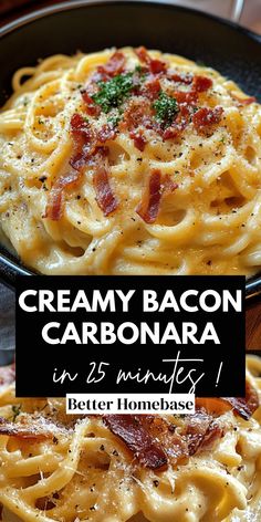 This Bacon Carbonara Pasta is a quick, easy, and delicious dish that brings a smoky twist to a traditional Italian favorite. With its creamy sauce, crispy bacon, and perfect pasta, it’s a crowd-pleaser for any occasion.  Ready in just 25 minutes, this recipe is ideal for busy weeknights or when you need a comforting meal. Bacon Spaghetti Carbonara, Casarecce Pasta Recipes Easy, Foods With Bacon, Dinner Ideas Bacon, Recipes For Dinner With Bacon, Recipes For Bacon, Pasta Recipes Bacon, Bacon Dinner Ideas, Banza Pasta Recipes