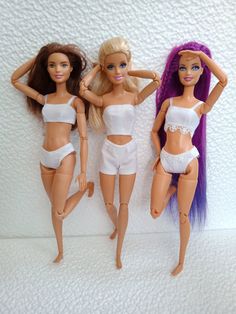 ShikozikoDolls brings you the latest Downloadable Sewing Pattern - Underwear - Bikinis, Bra, Pants, Bust for Made to Move Barbie Original Fashion Dolls. You can make your own Bikinis, Bra, Pants and Bust, too, for your MADE TO MOVE ORIGINAL Barbie dolls using this tried-and-tested patterns. This patterns was designed to use lightweight cotton fabric (such as quilt cotton) The file includes partial instructions, on how I sew. I don't think it is the only way it can be sewn. This listing is intended for someone who has already sewn several garments in the past. This listing comes with the pattern pieces provided in 6 pages, in downloadable PDF  format. No garment construction instructions are included in the file/s because everyone has their own process This listing is an instant download, f Aniversary Ideas, Summer Barbie, Original Barbie Doll, Accessoires Barbie, Original Barbie, Made To Move Barbie, Sewing Barbie Clothes, Barbie Sewing Patterns, Chelsea Doll