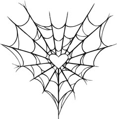 a spider web with a heart on it