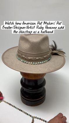 Did you say Homecoming? This hat will elevate any homecoming outfits!

Hat designer Ruby Roxanne shows us really quickly how to turn a chinstrap into a hatband 📿🤍

Hat: Moonshine Oatmeal Felt Fedora perfect festival hat to elevate your summer outfit, stagecoach 

Standout at your prom with this prom hat 

DIY

Hat Hair Styles

hat Boho Hat Bands, Decorated Fedora Hats, Decorating Cowgirl Hats, Cowboy Hat Bands Diy, Hat Bar Ideas, Hat Bands Diy Ideas, Hat Hair Styles, Leather Hat Pattern, Hat Decorating Ideas