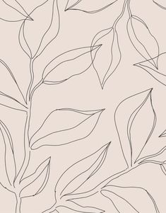 a drawing of leaves on a beige background