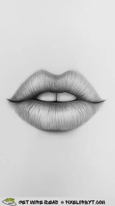 a pencil drawing of a woman's lips