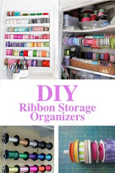 diy ribbon storage and organization ideas for the crafter's closet or sewing room