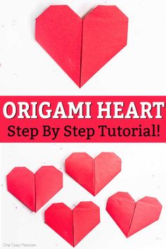 origami heart step by step instructions to make an origami heart for valentine's day